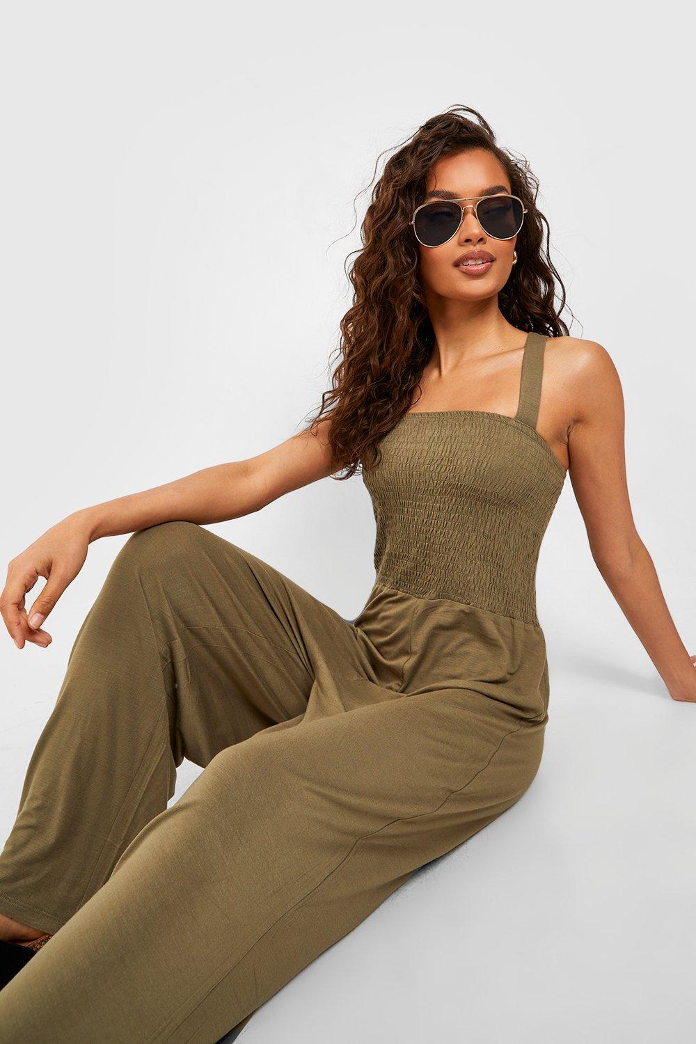 Boohoo cheap khaki jumpsuit