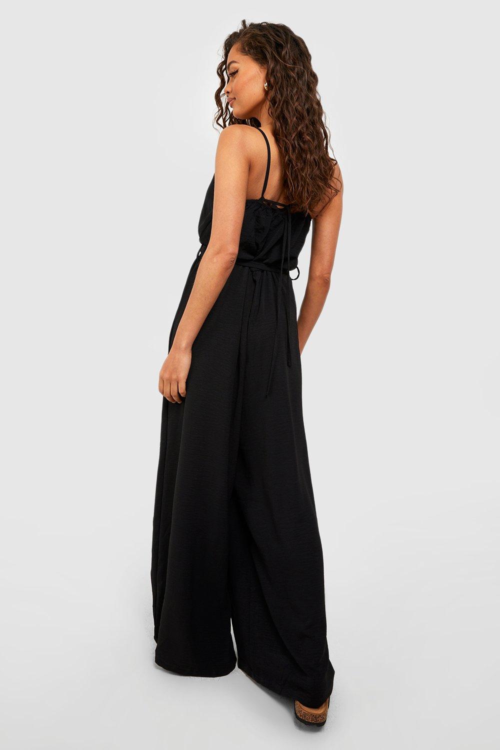 Women's Woven Wide Leg Cami Jumpsuit