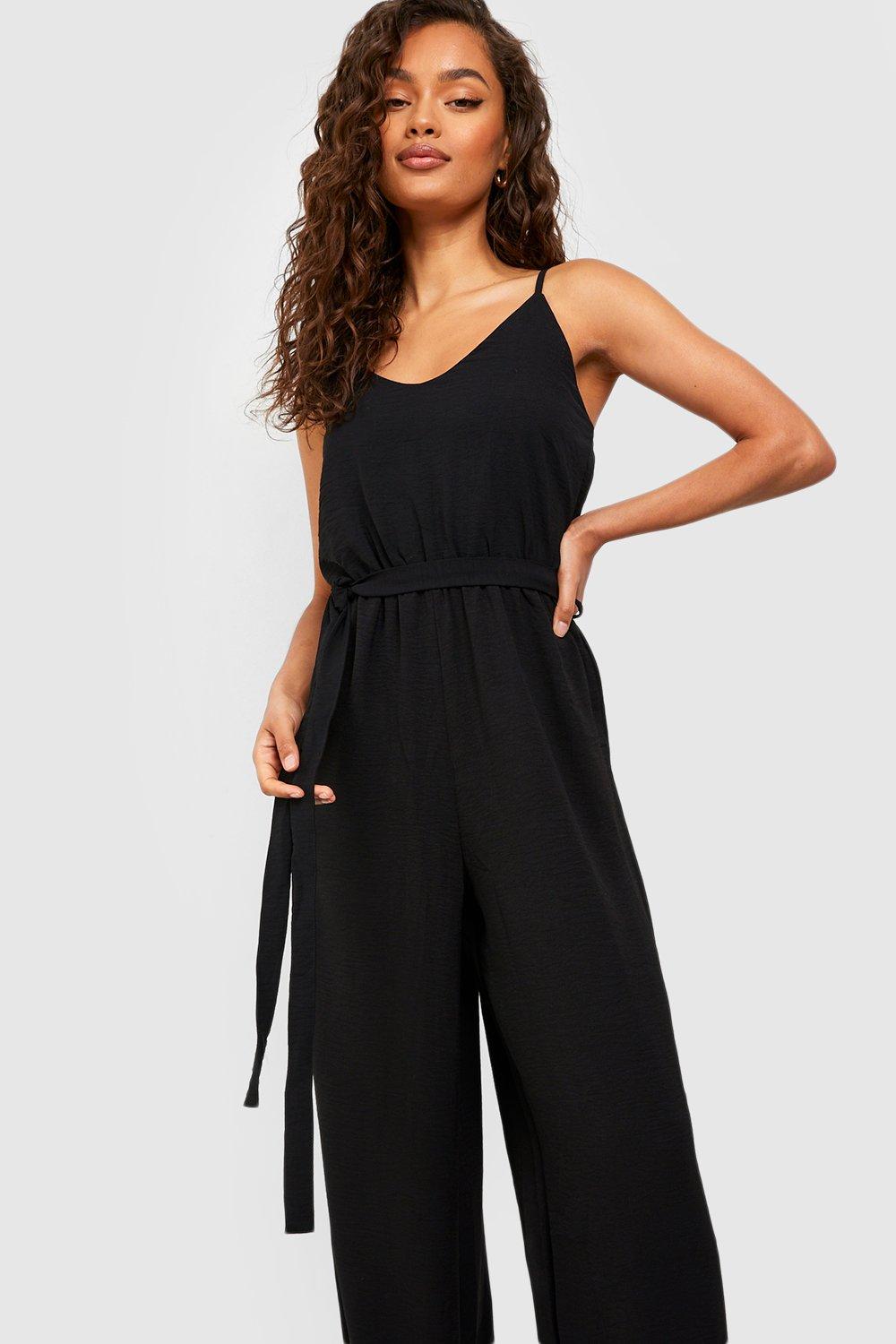 Woven Wide Leg Cami Jumpsuit