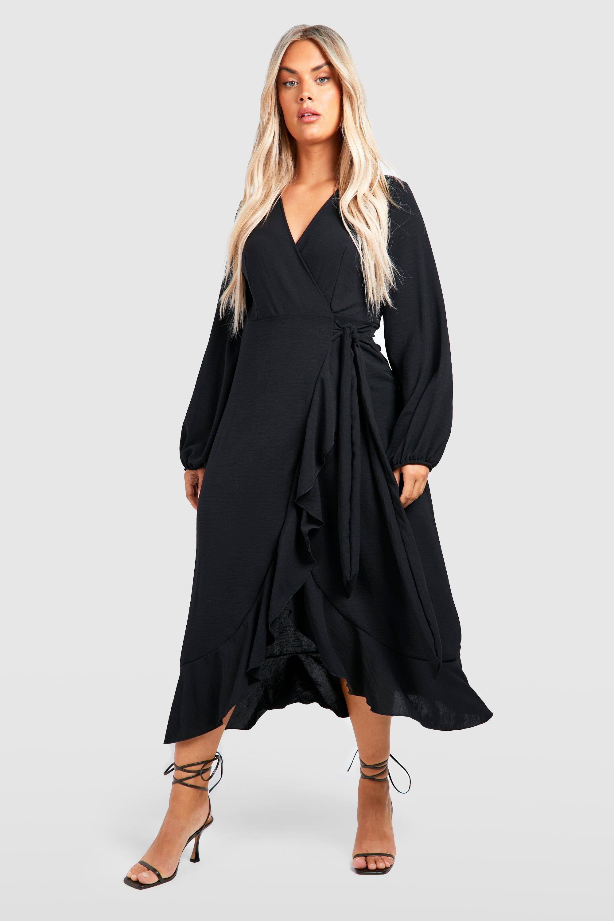 Black store ruffle wrap