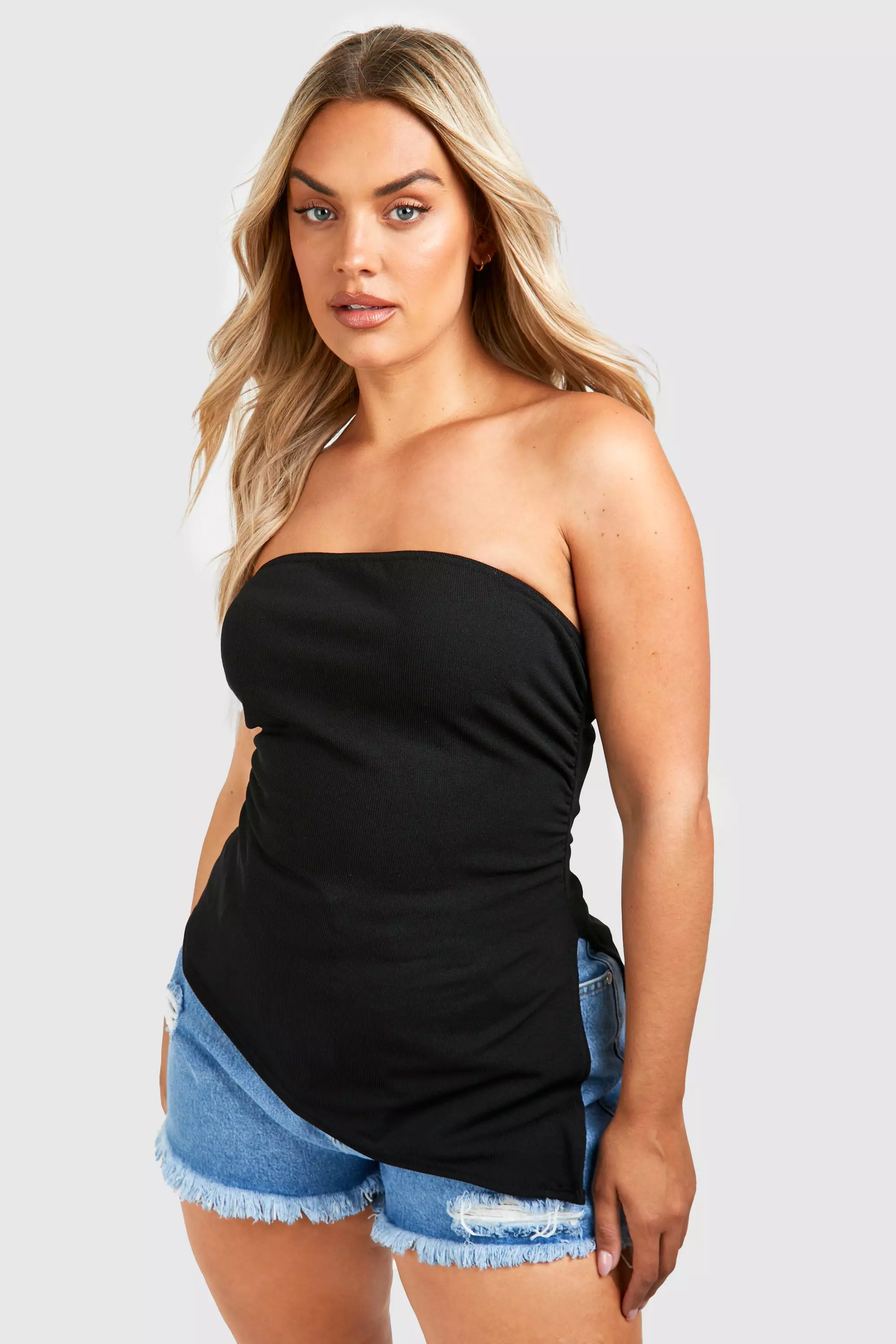 Plus Size Cotton Strapless Tube Top