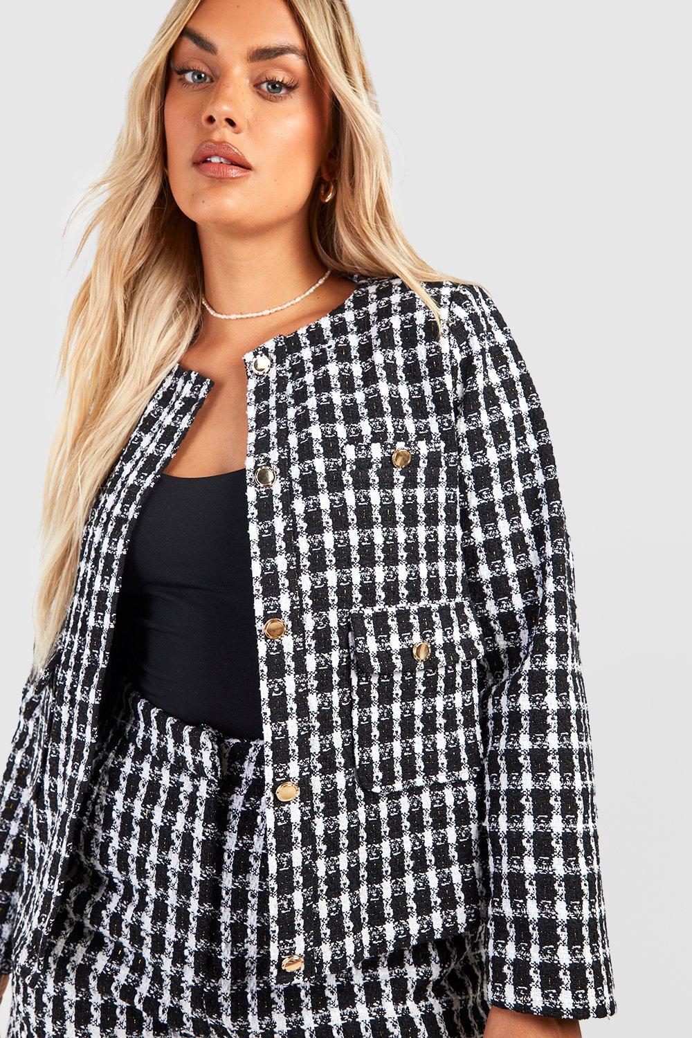 Boohoo tweed clearance jacket