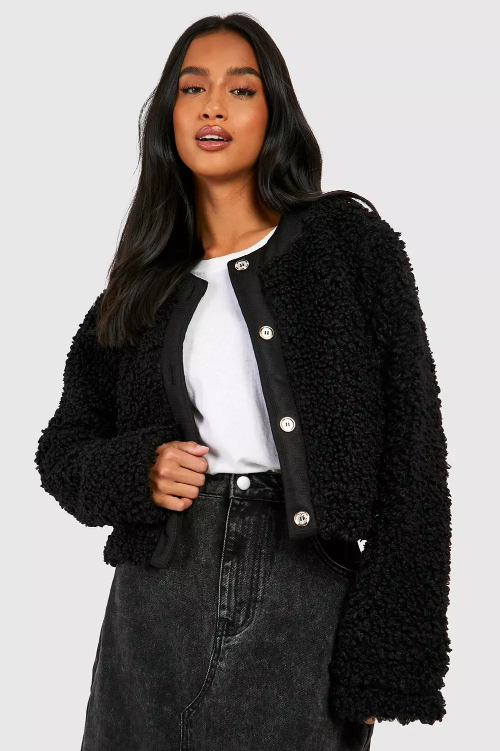 Petite cropped jacket hot sale