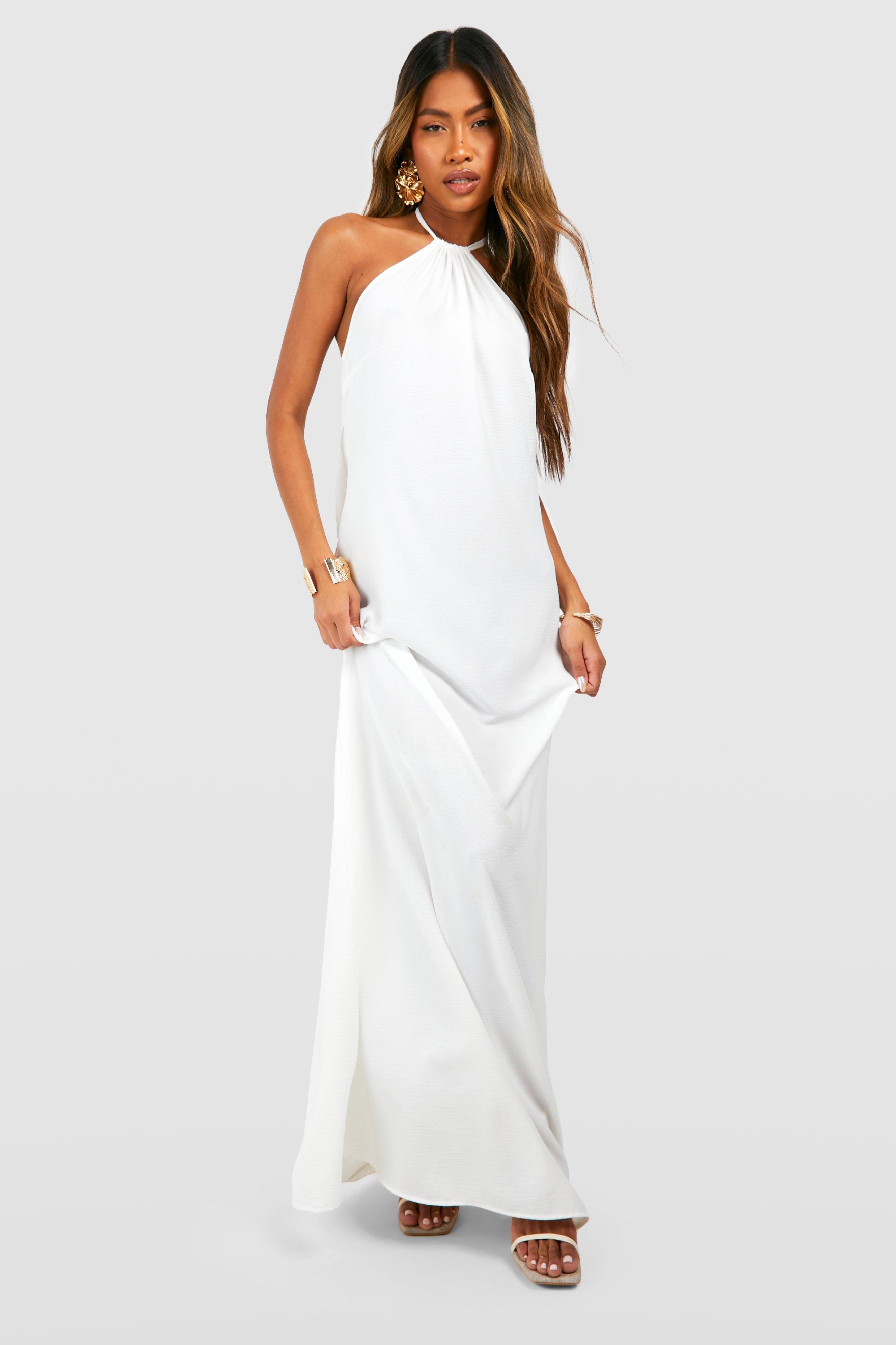 Low back white maxi dress sale