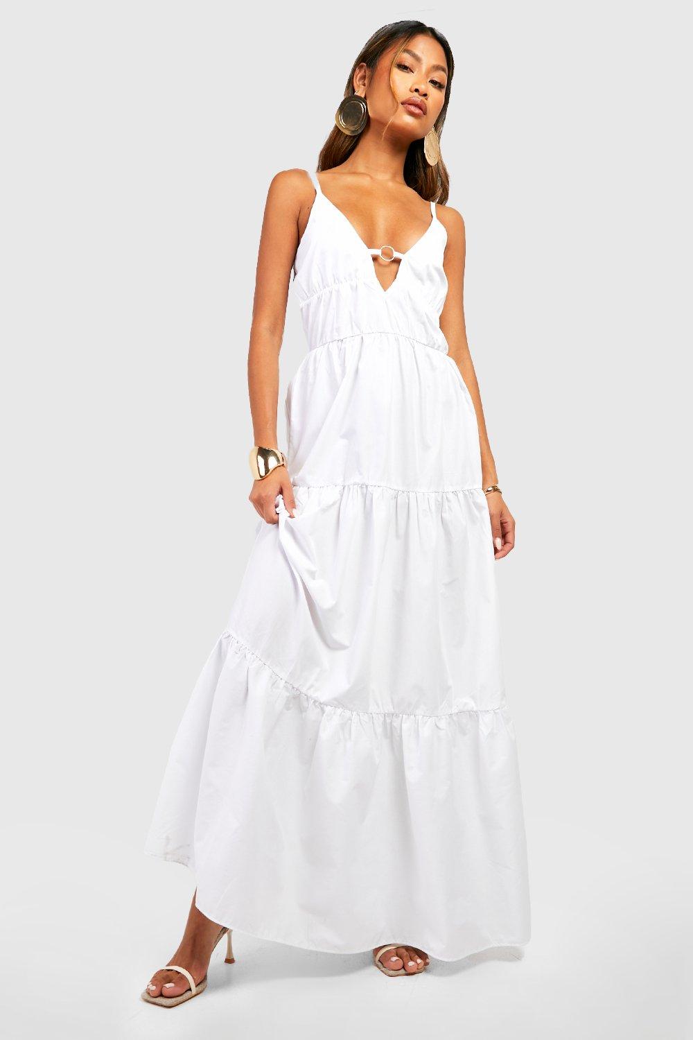 WHITE COTTON VOILE TIERED MAXI DRESS – Toot Toot's Boutique