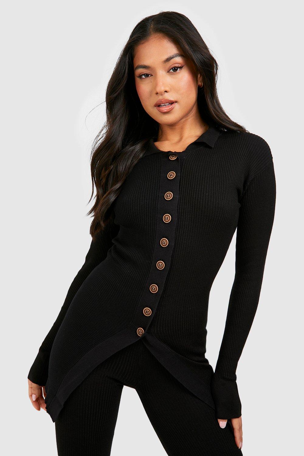 Petite long black clearance cardigan