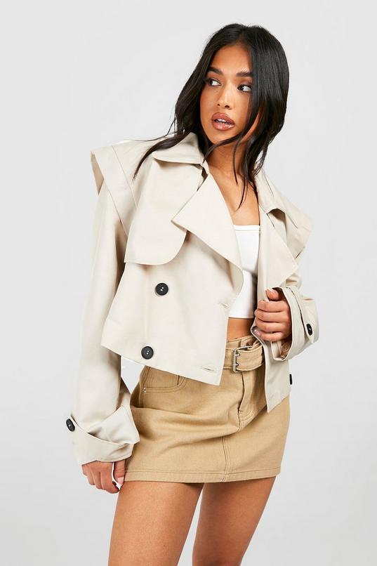 Petite Short Trench Coat | boohoo USA Petite Short Trench Coat | boohoo USA