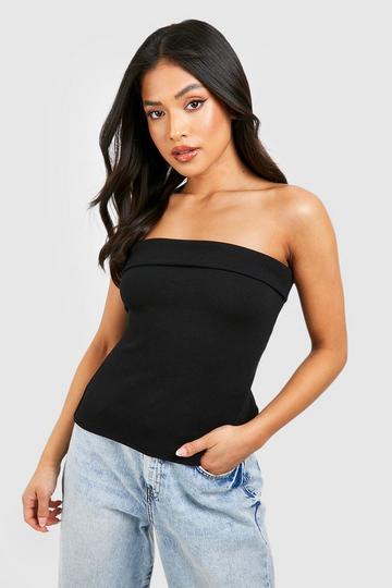 Petite Bandeau Longline Top black