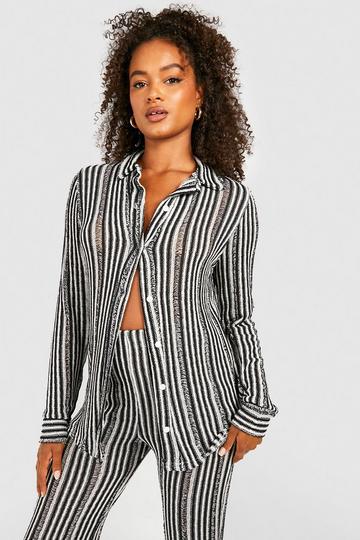 Tall Textured Stripe Shirt black