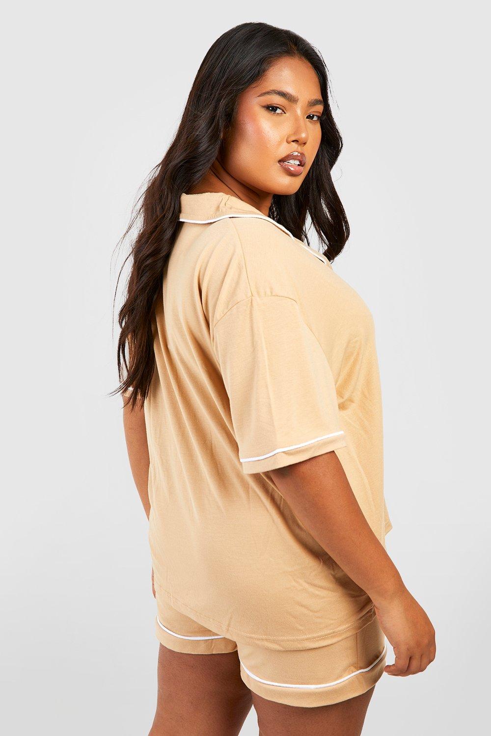 Plus size pyjama short sets sale