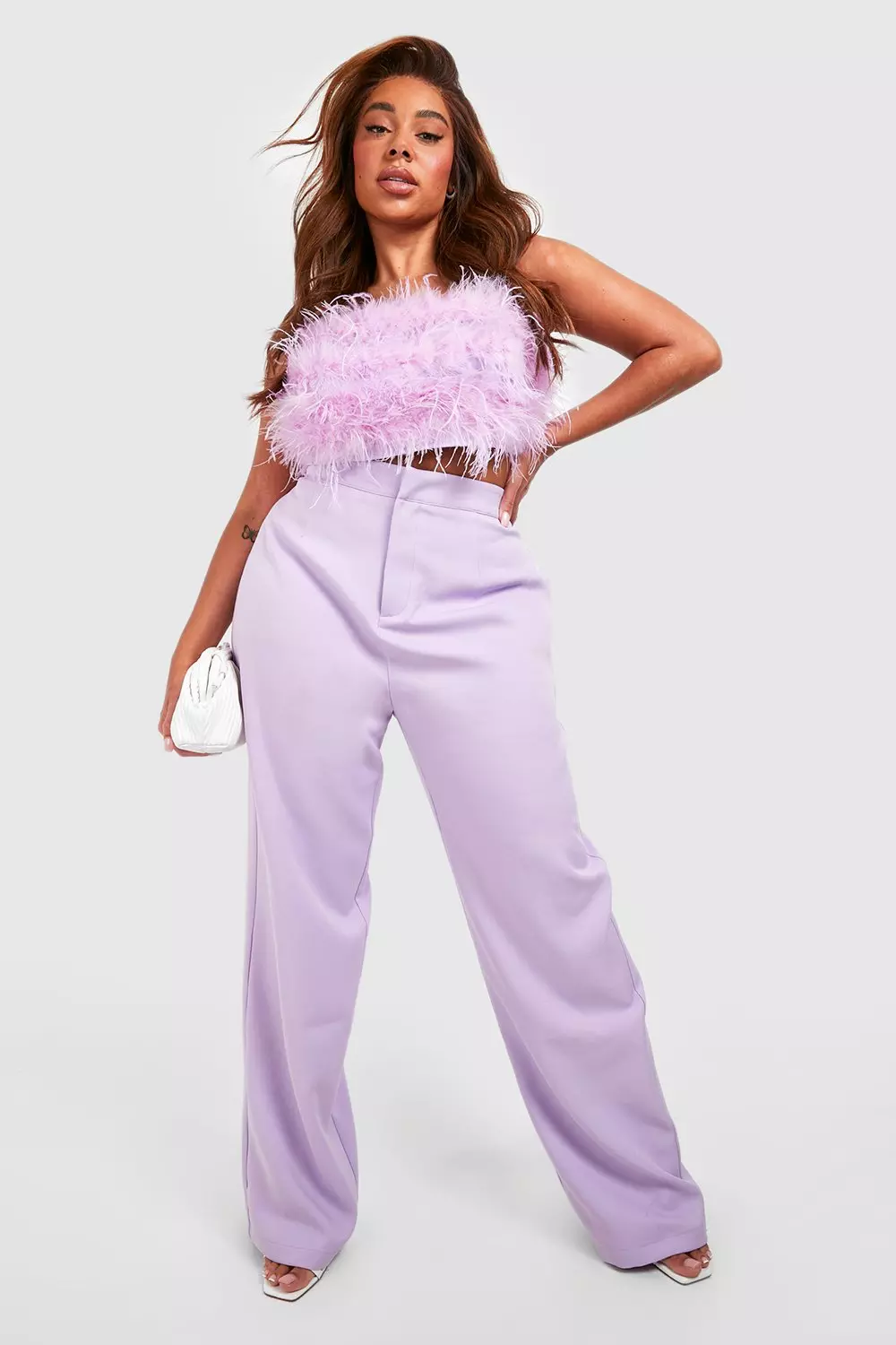 Lilac Plus Wide Leg Tailored Trouser alternative image