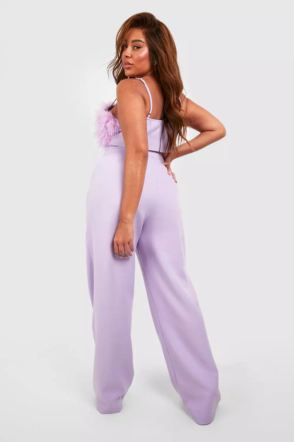 Lilac Plus Wide Leg Tailored Trouser alternative image