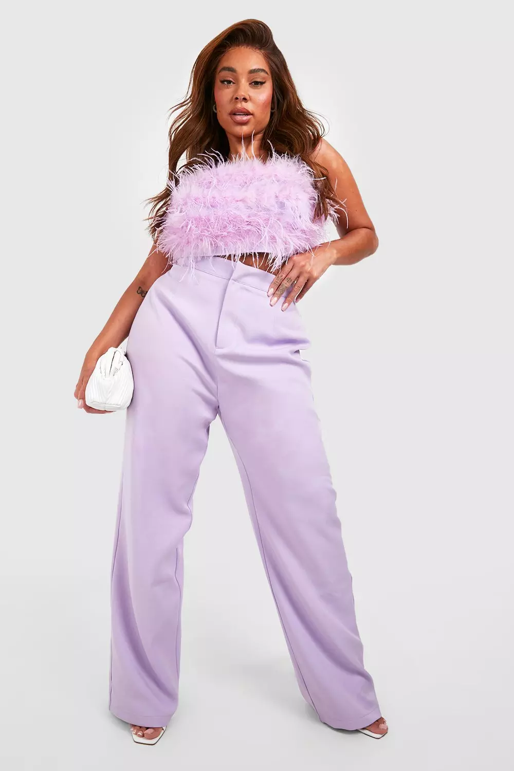 Lilac Plus Wide Leg Tailored Trouser alternative image