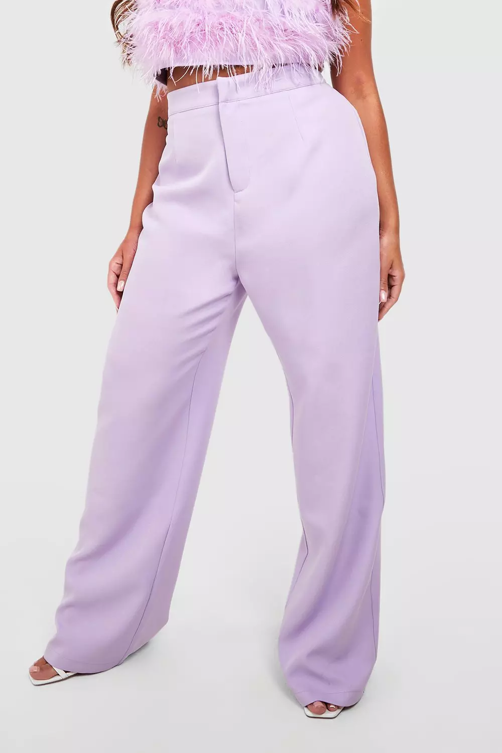 Lilac Plus Wide Leg Tailored Trouser alternative image