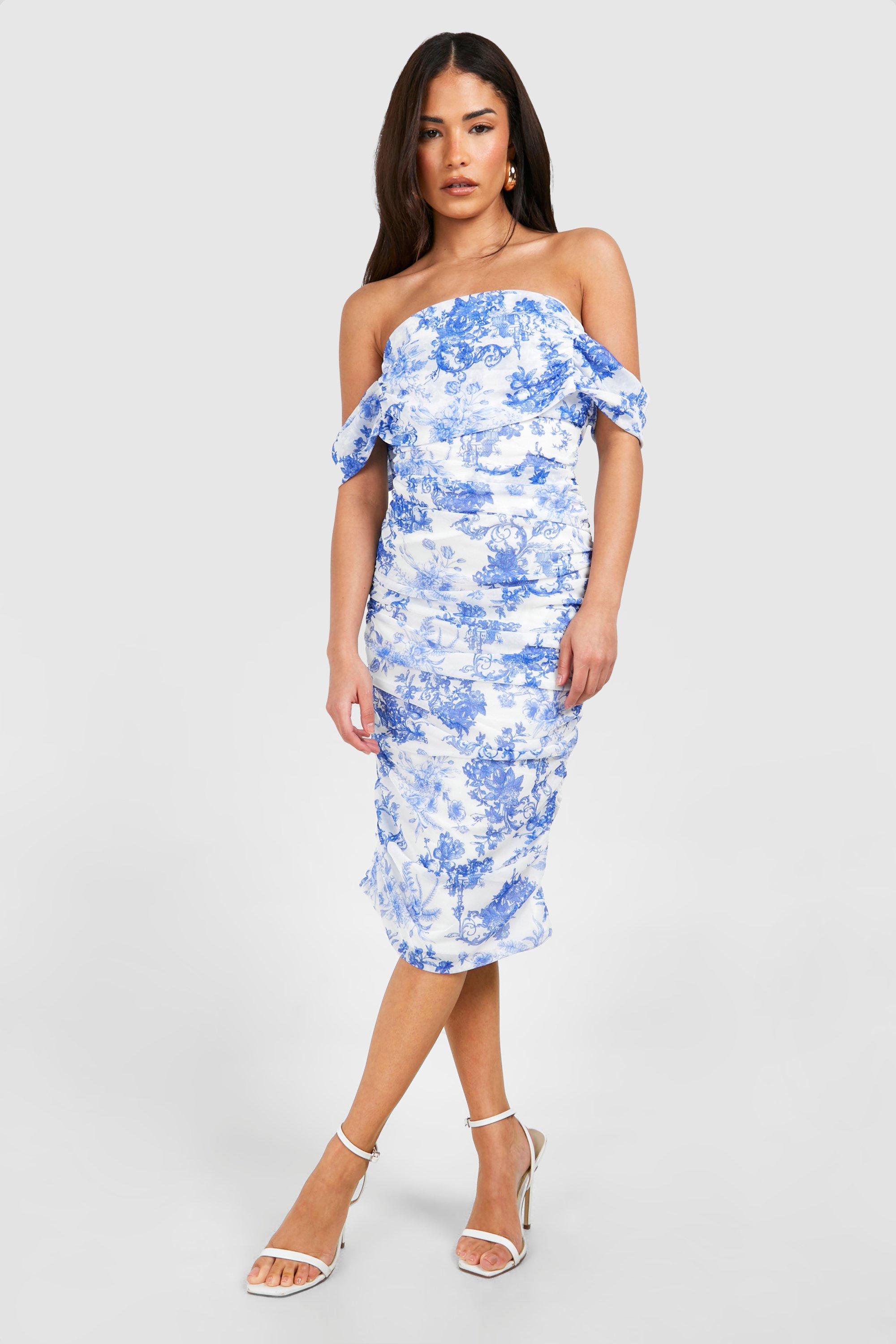 Petite blue midi clearance dress