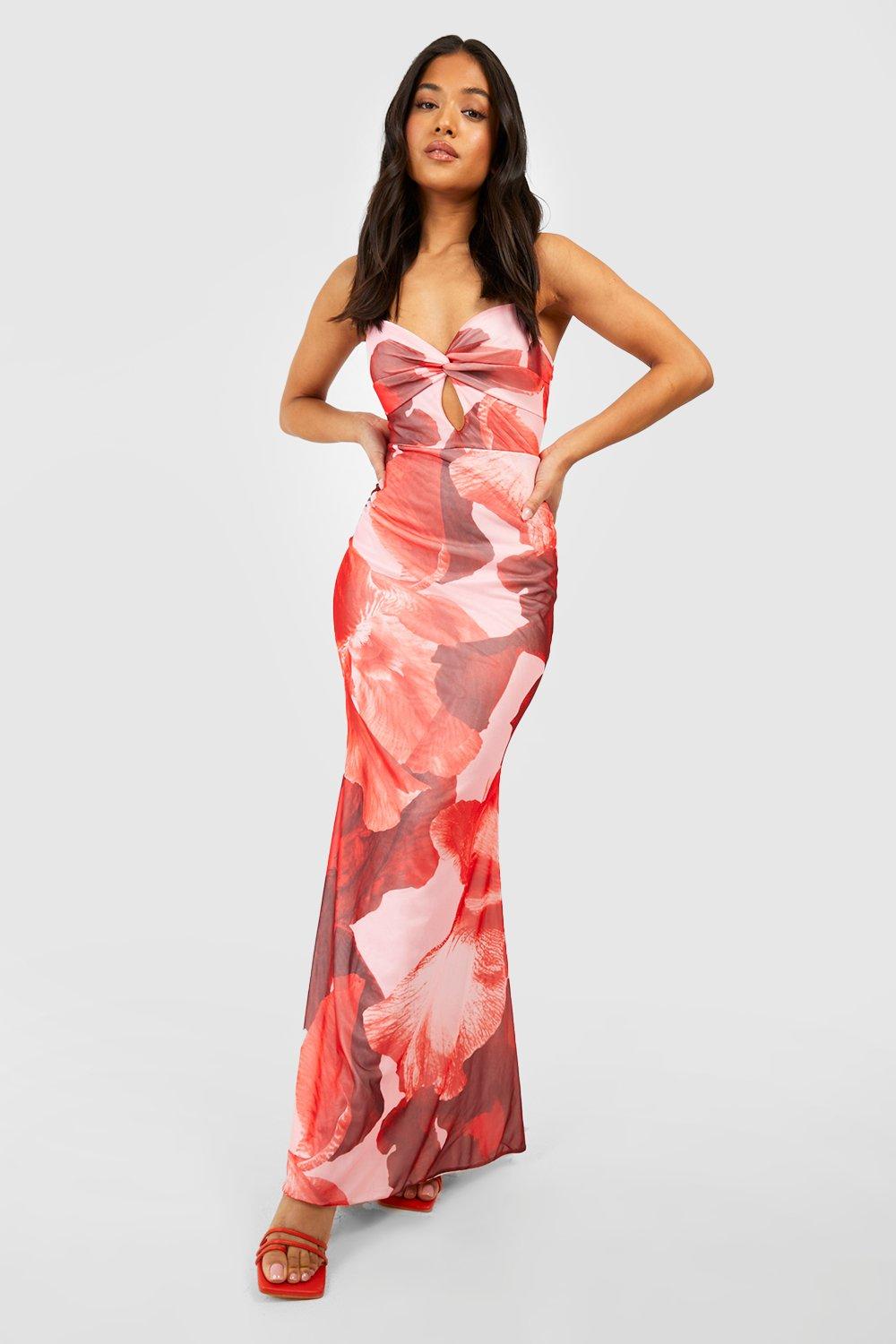 Pink petite hot sale maxi dress