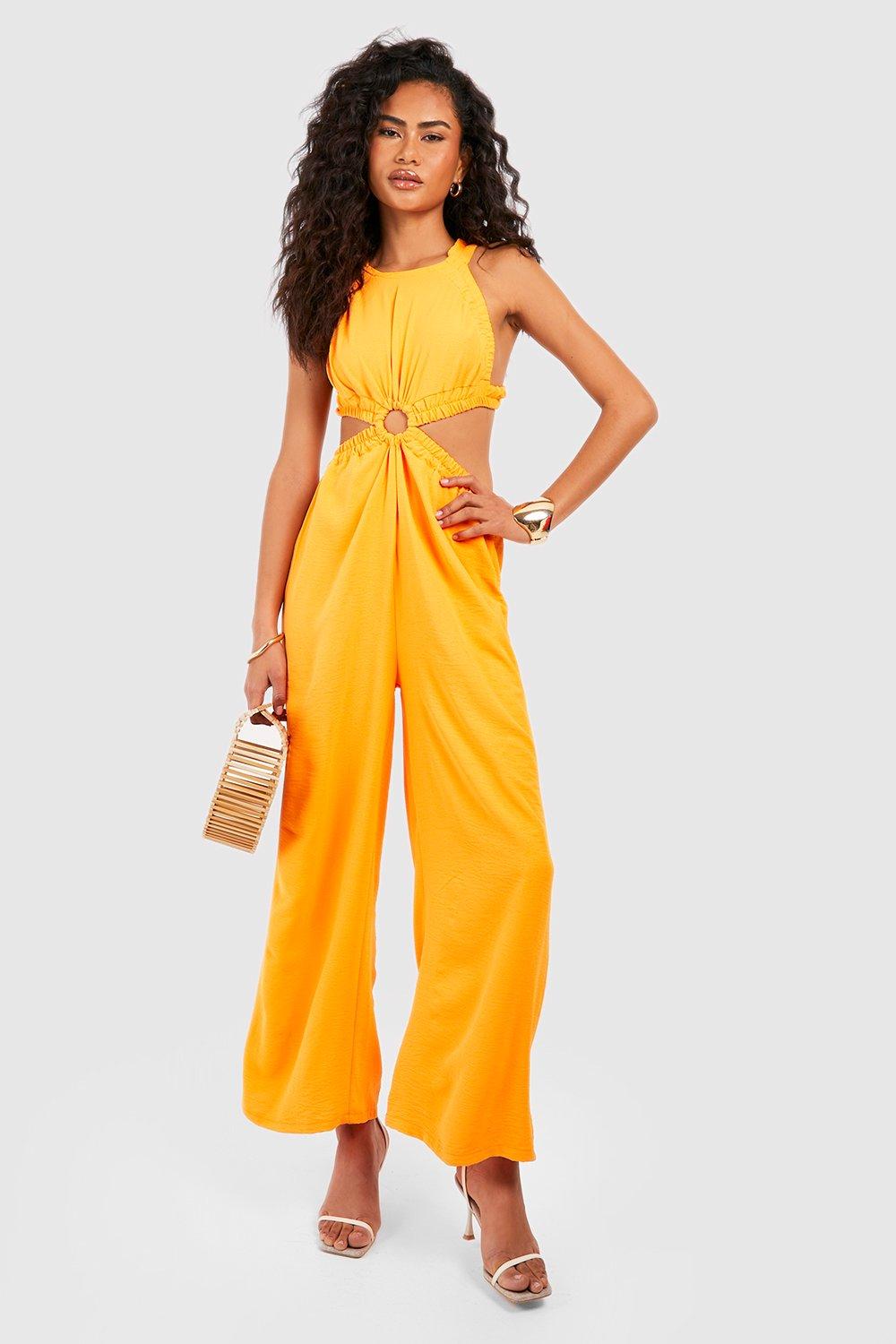 Boohoo yellow jumpsuit deals