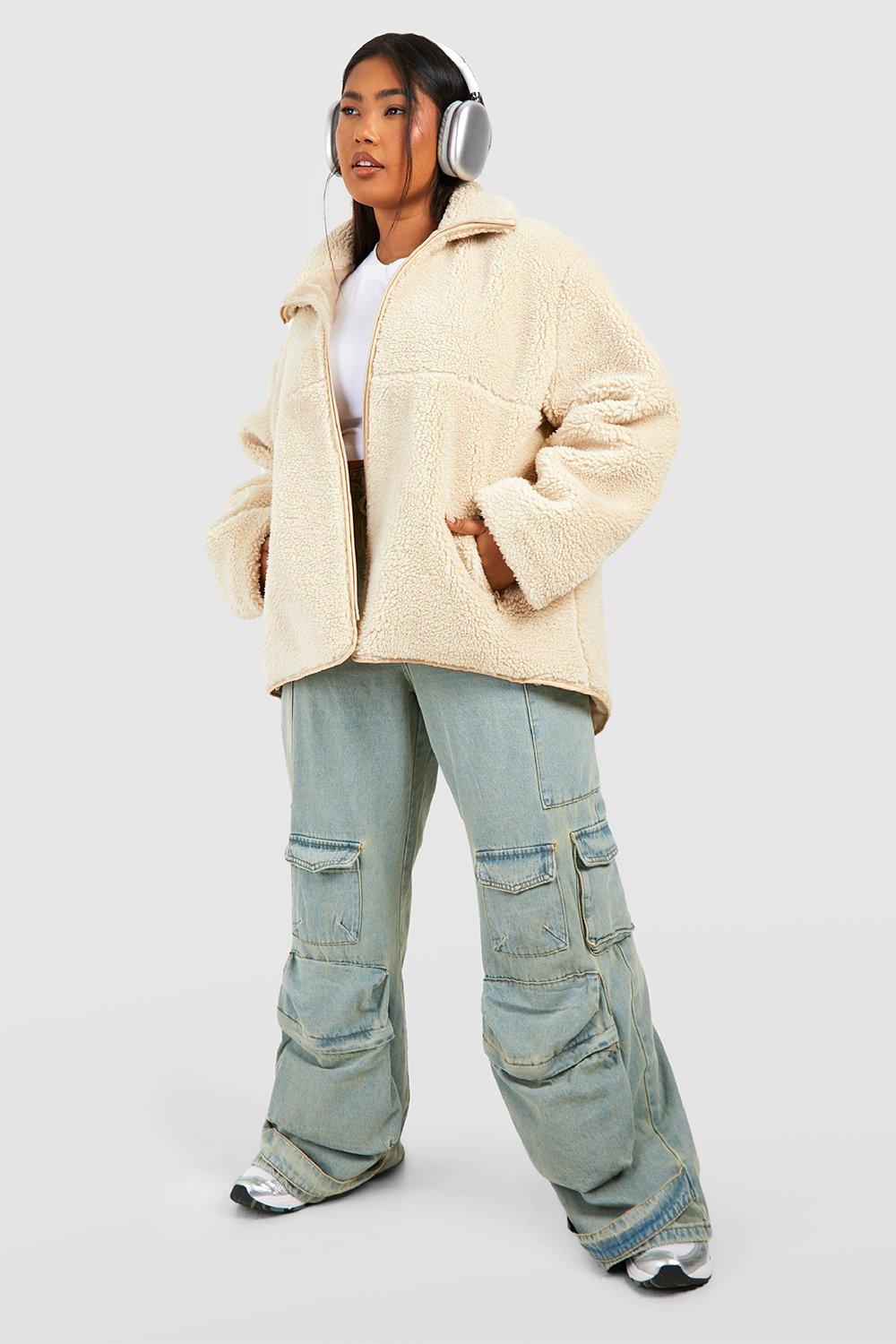 Teddy jacket boohoo sales