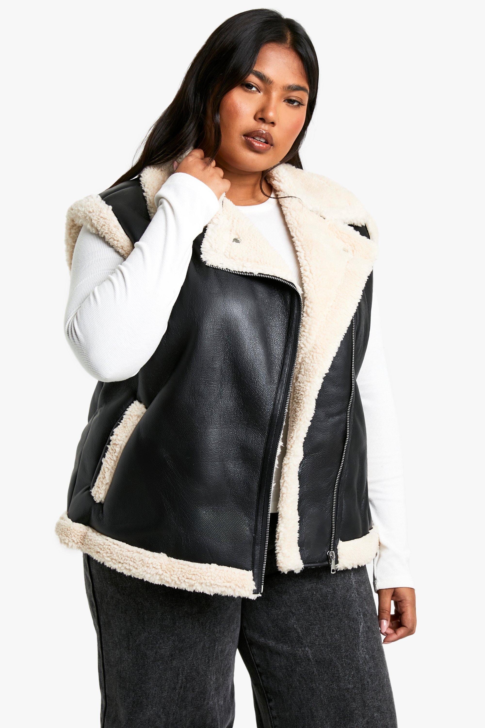 Faux leather vests hotsell