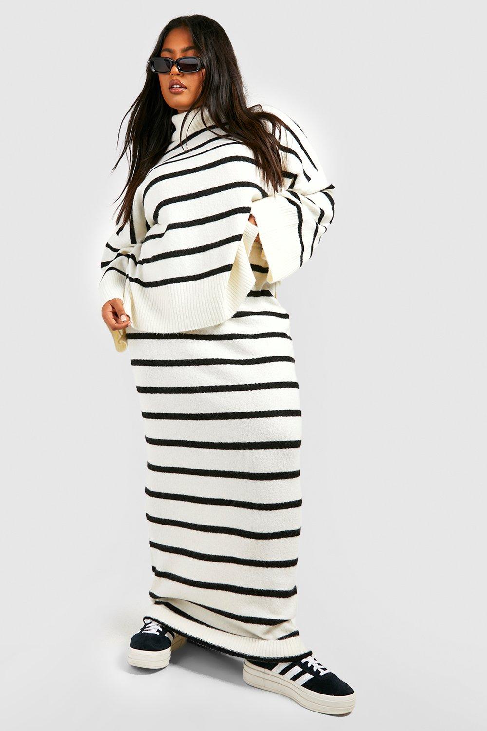 Striped skirt outlet boohoo