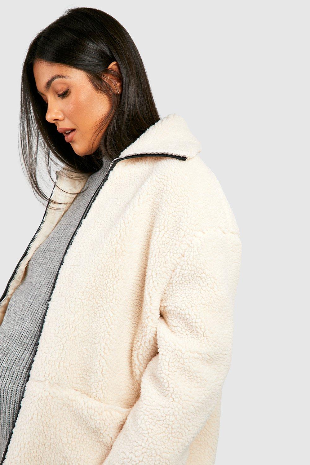 Cream funnel hotsell neck coat