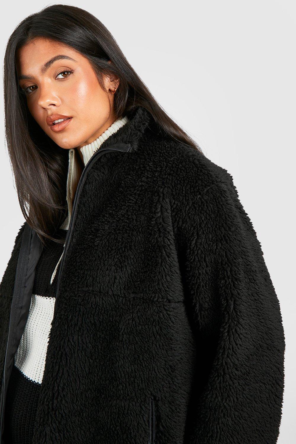 Boohoo zip hot sale detail coat