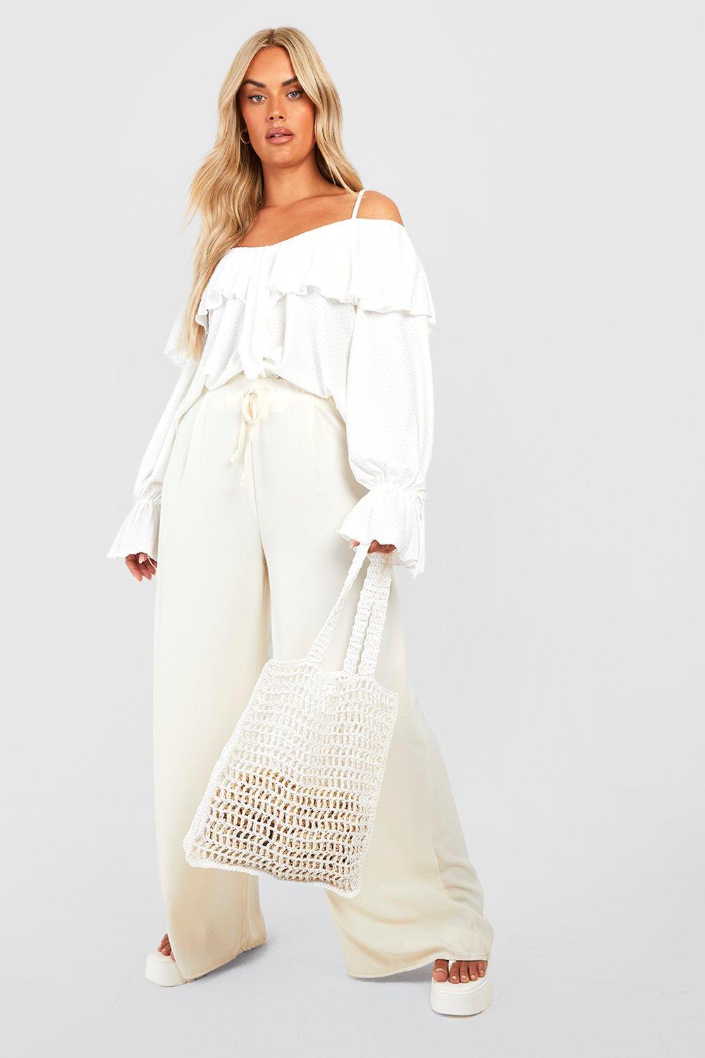 White ruffle cheap cold shoulder top