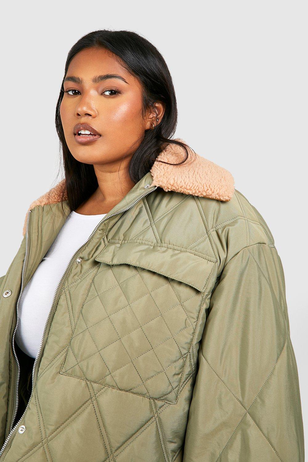 Khaki puffer cheap jacket ladies