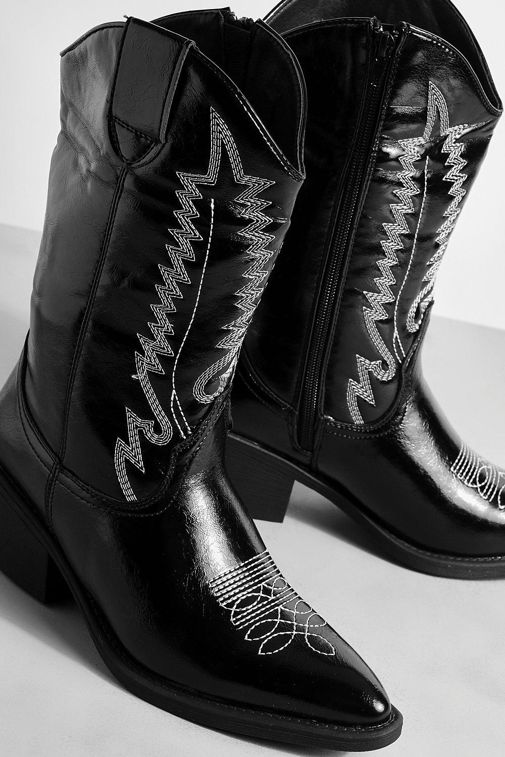 Black patent sale cowboy boots