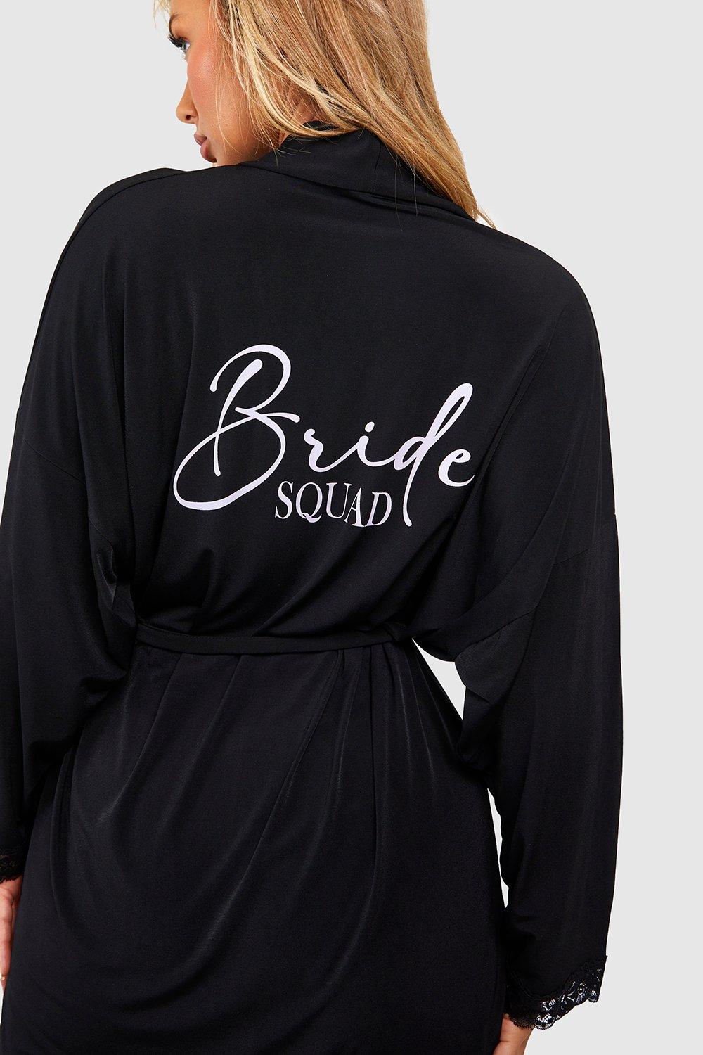 Bride Squad Lace Trim Jersey Knit Robe