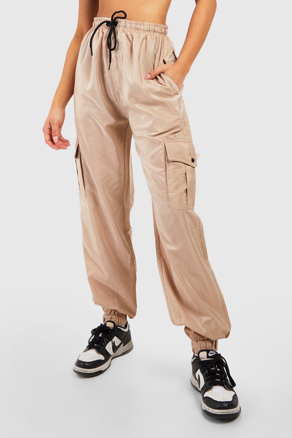 Petite Cuffed Parachute Shell Cargo Joggers