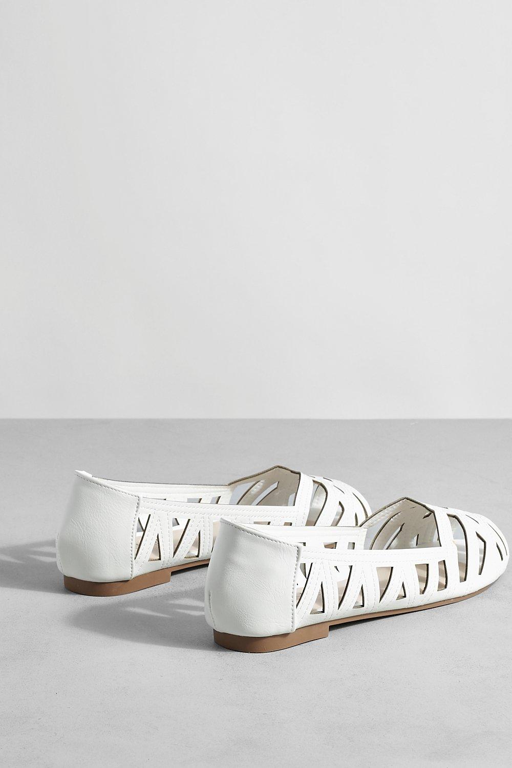 Wide fit white hot sale flat shoes