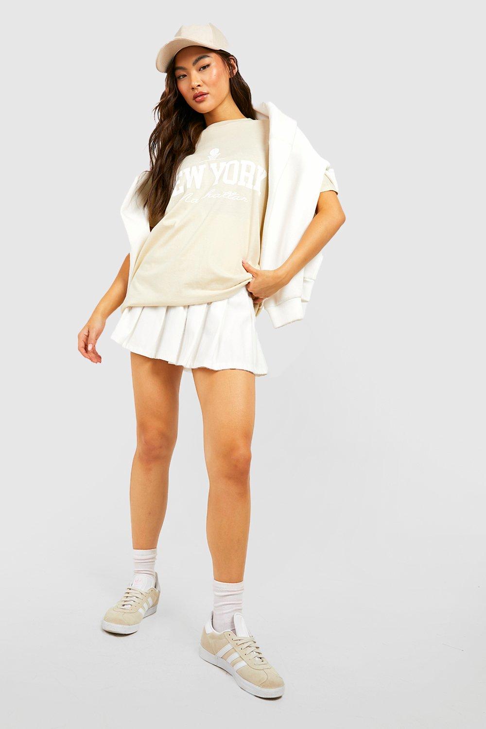 New York Varisty Printed Oversized T-shirt | boohoo