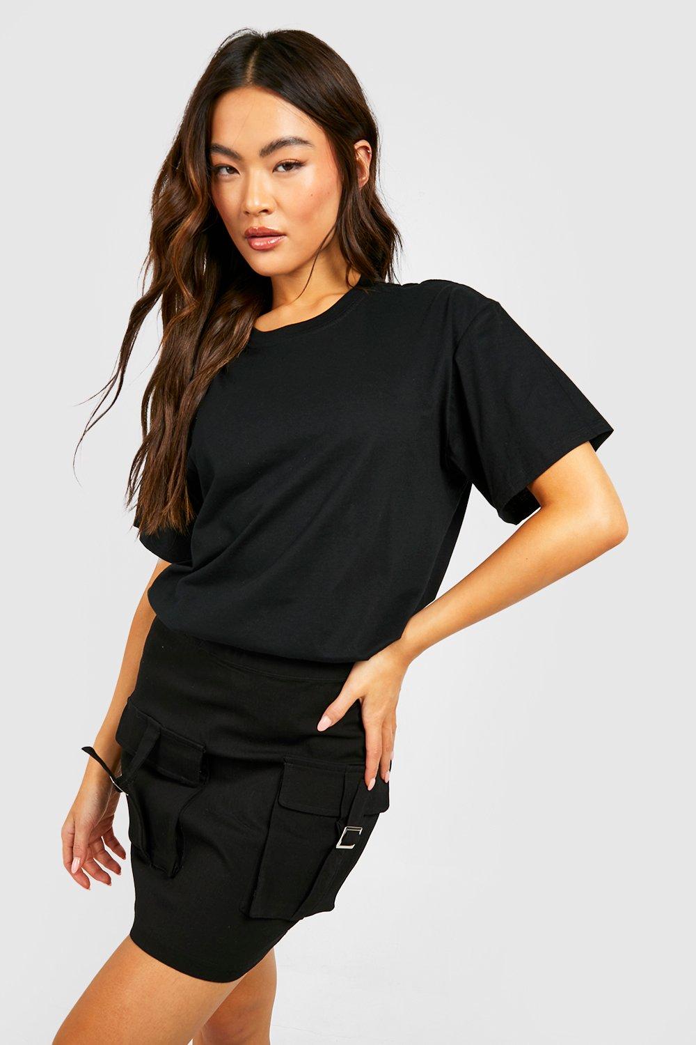 Tシャツ・カットソー Back Pleat Black T-shirt Nyc Back Printed Oversized T-shirt | boohoo