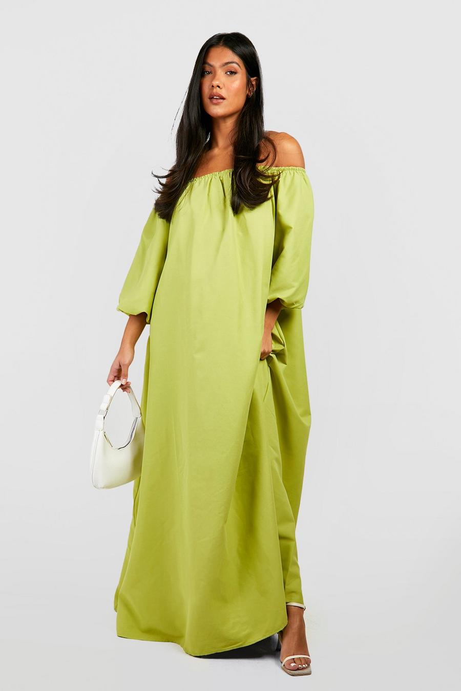 Green Maternity Maxi Trapeze Dress image number 1