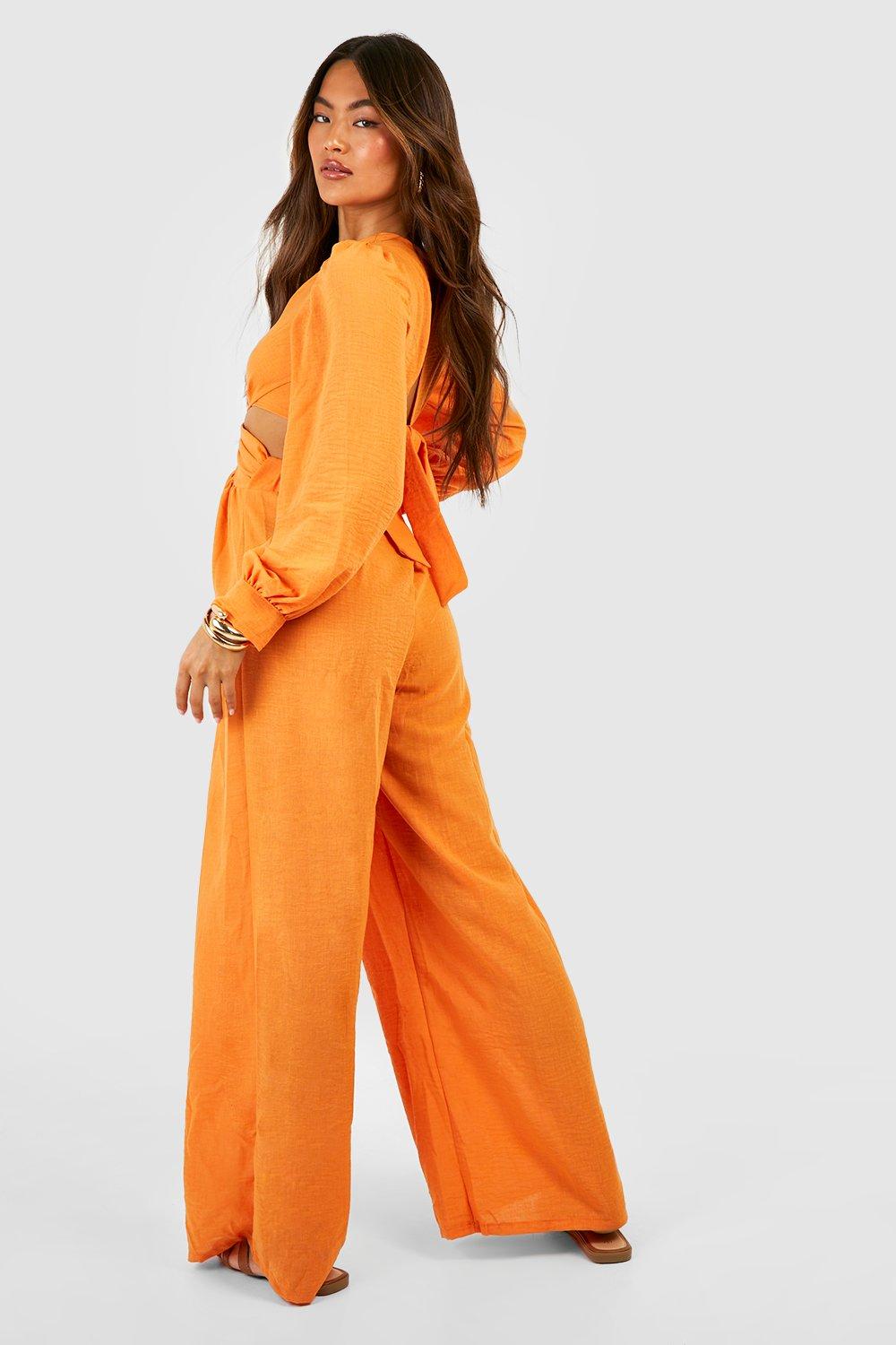 Orange store jumpsuit boohoo