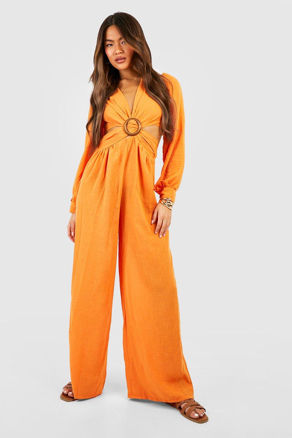 Boohoo orange sales jumpsuit