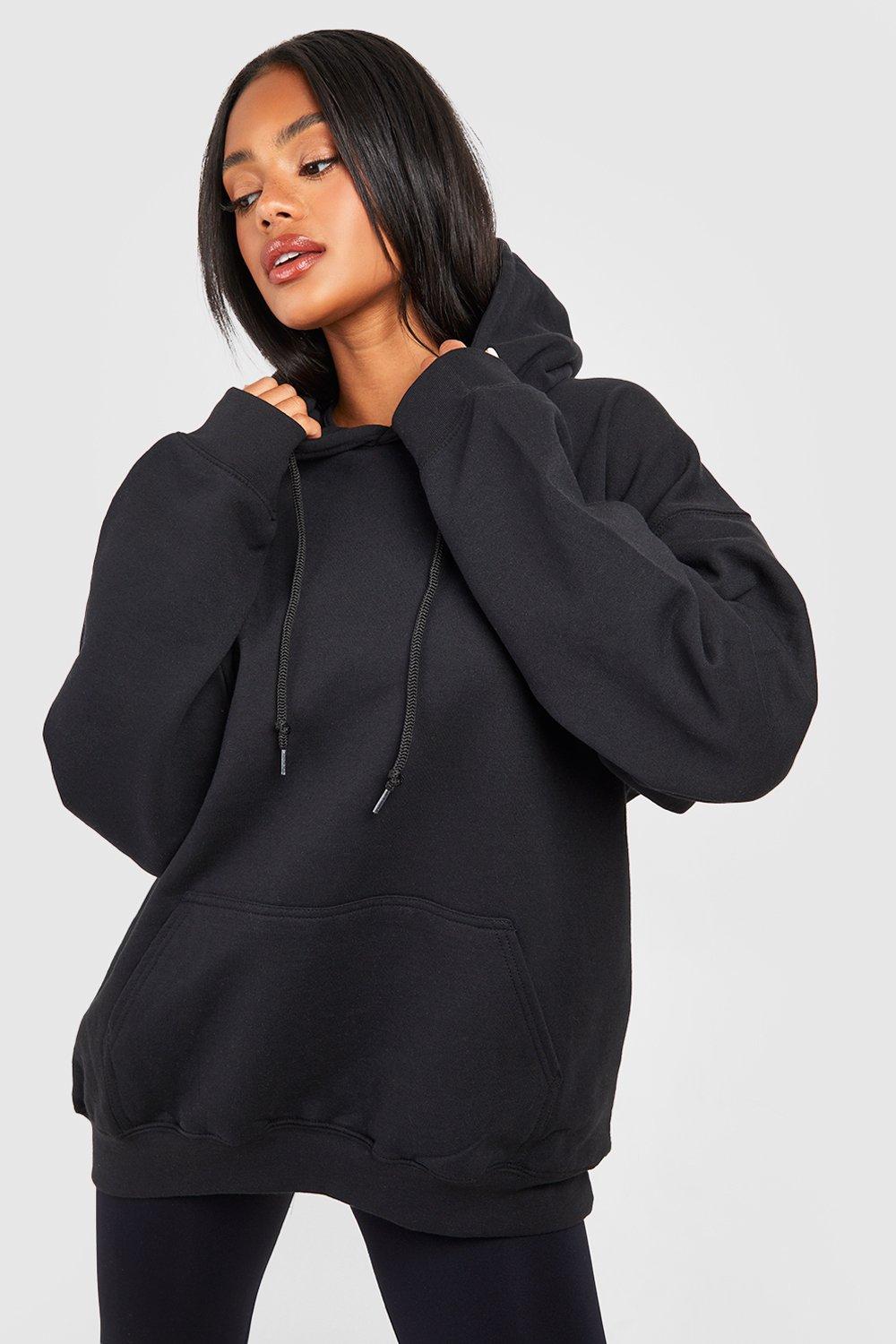 Girl wearing big discount hoodie