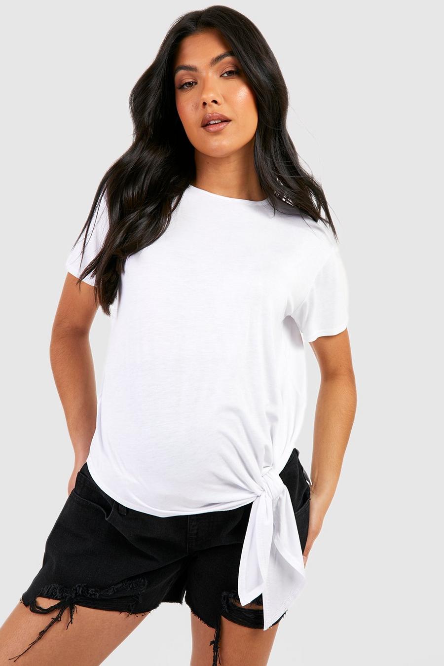 Maternité - T-shirt de grossesse noué, White image number 1