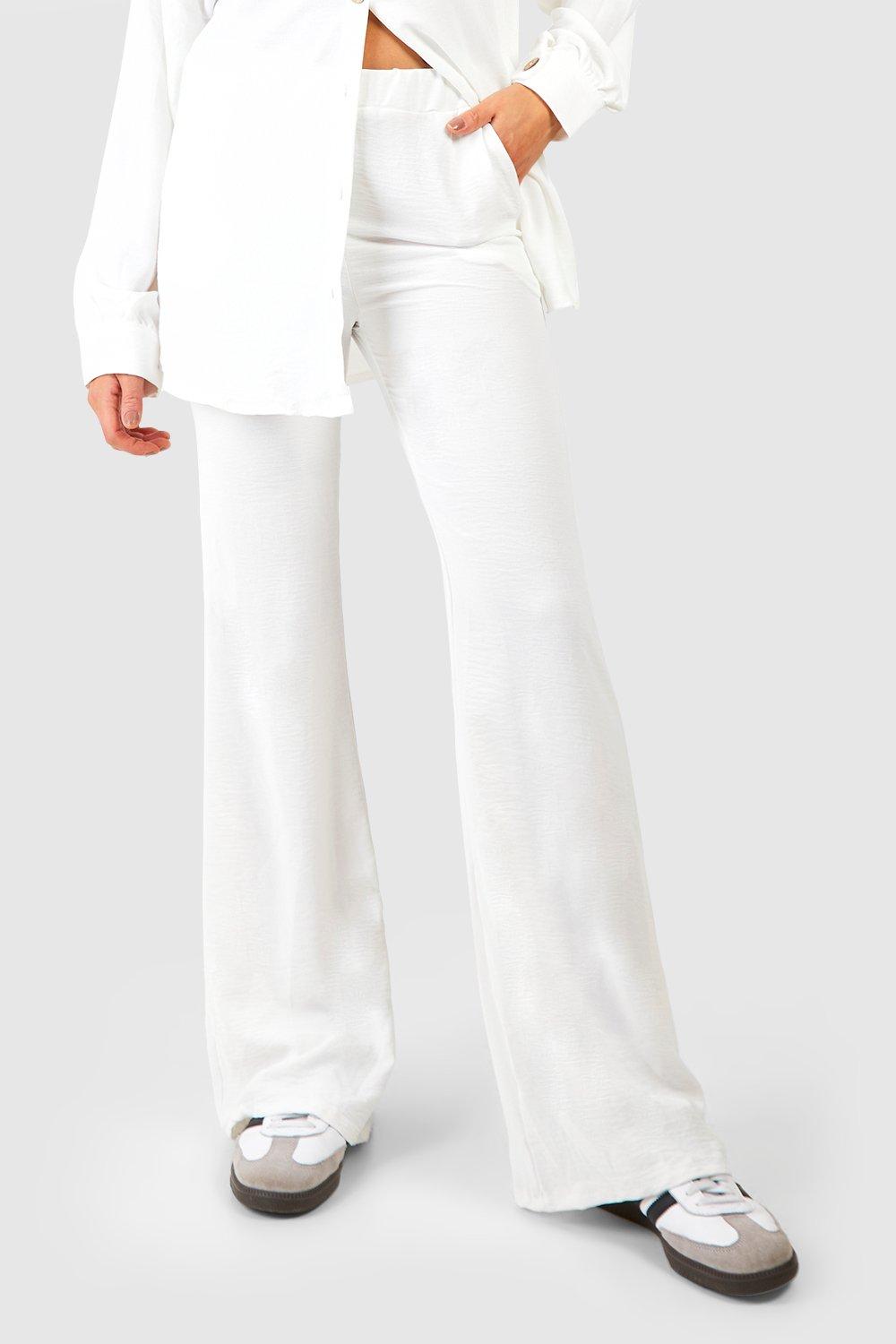 Women's Ivory Wide-Leg Pants