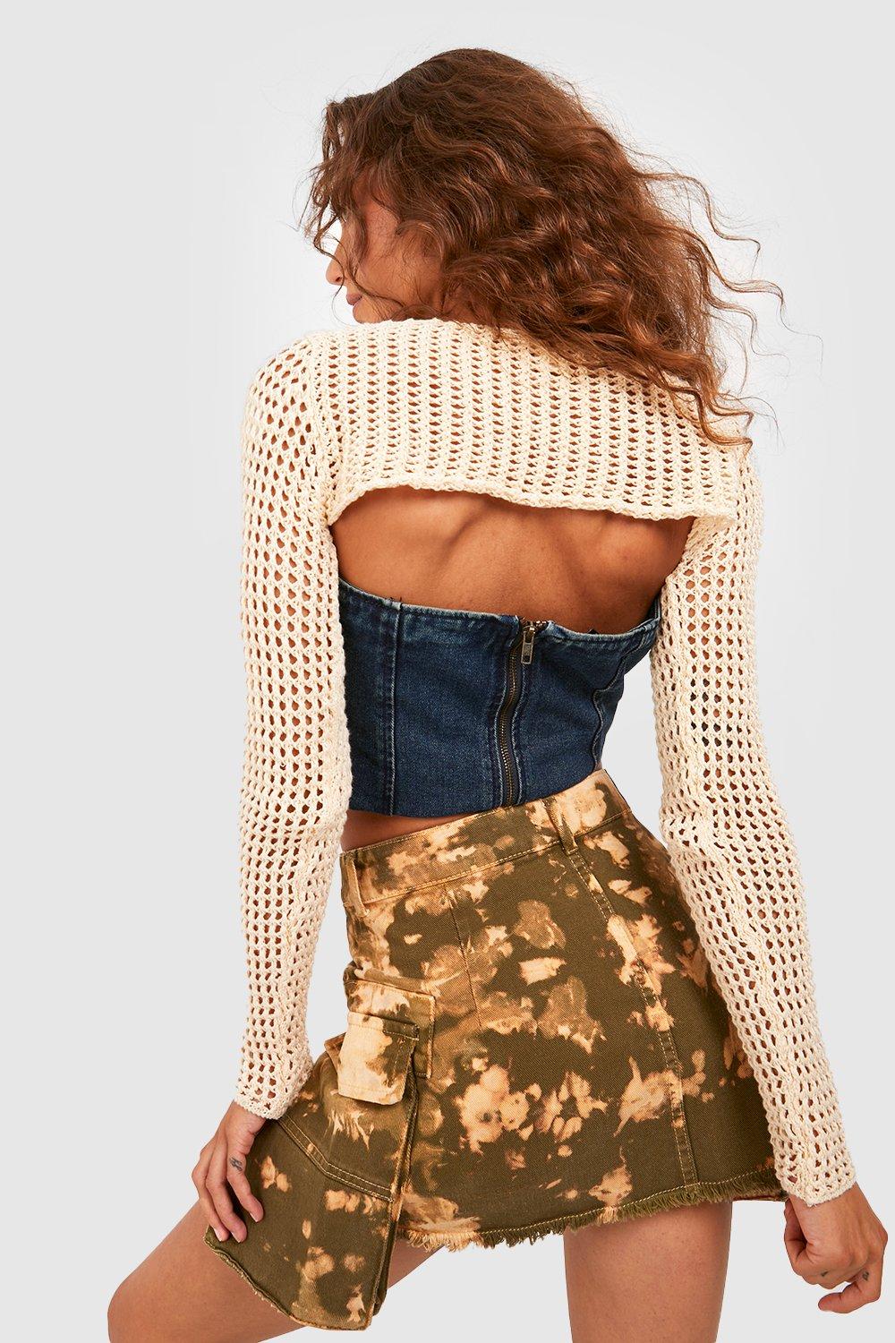 Orange camo denim sales skirt