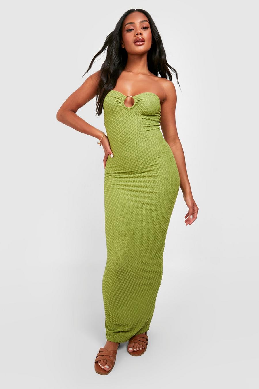 Olive O Ring Textured Maxi Dress