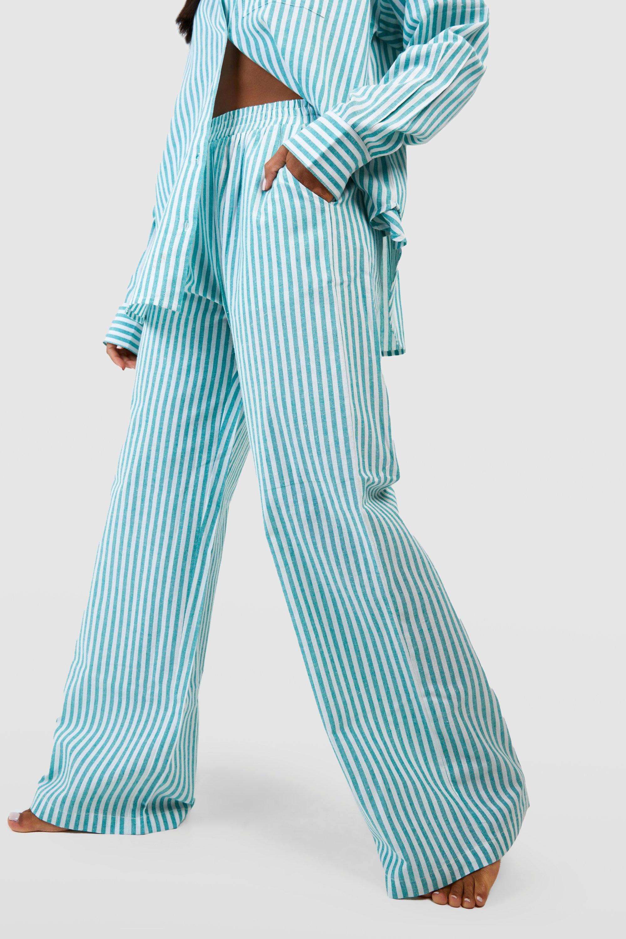 Cotton Pinstripe Pajama Pants