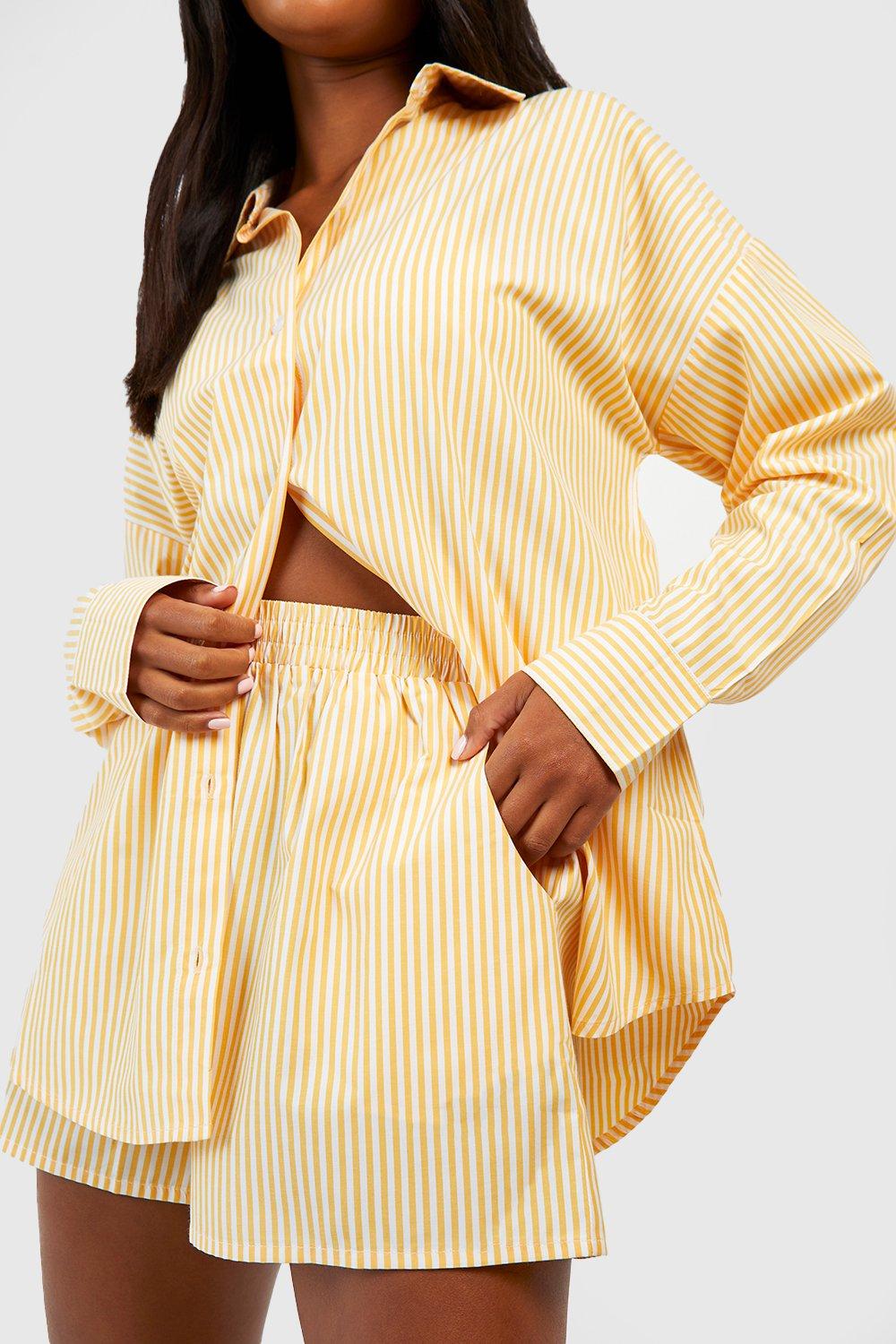 Cotton Pinstripe Pajama Short