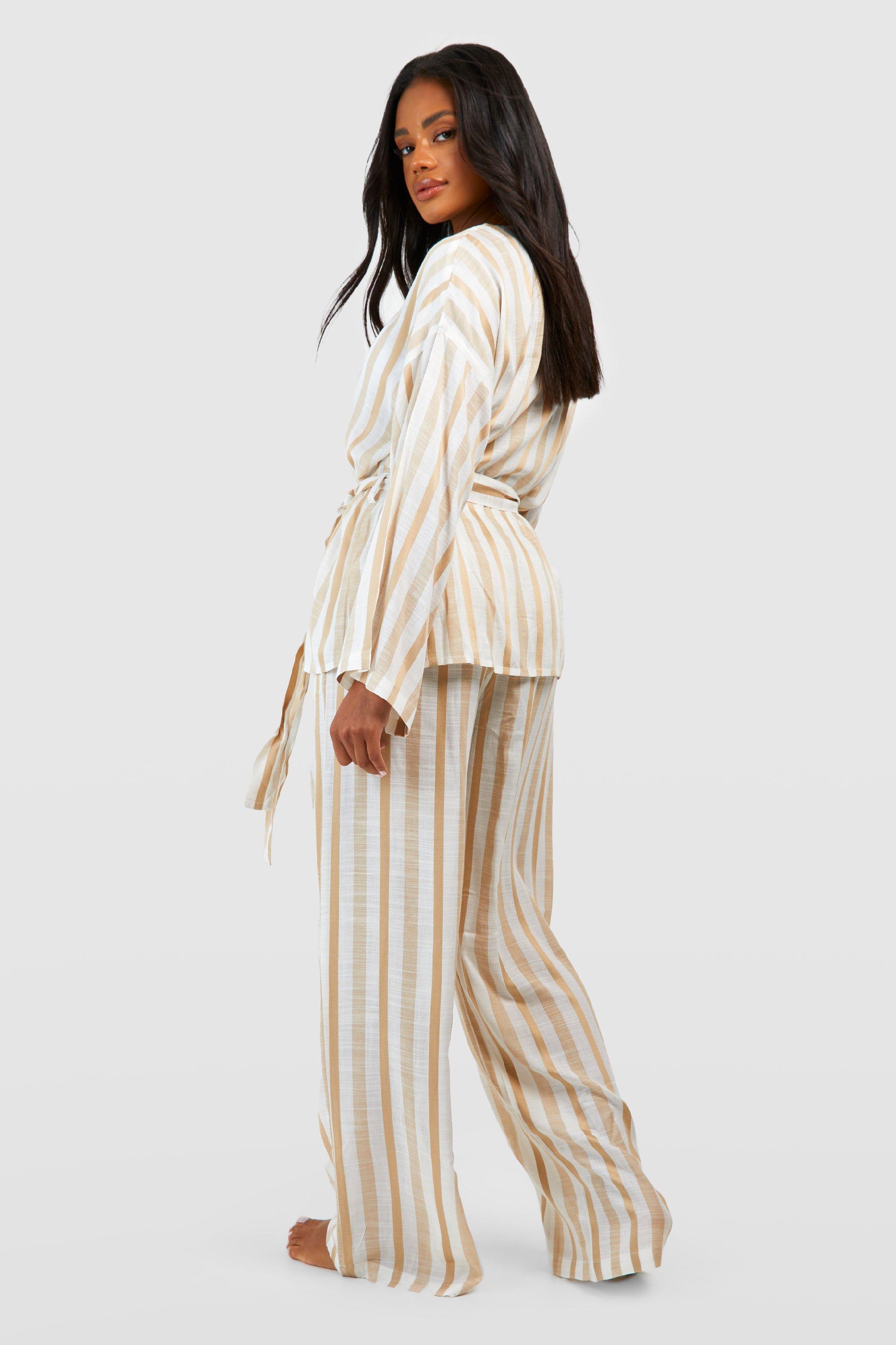 Women's Linen Stripe Pyjama Trouser