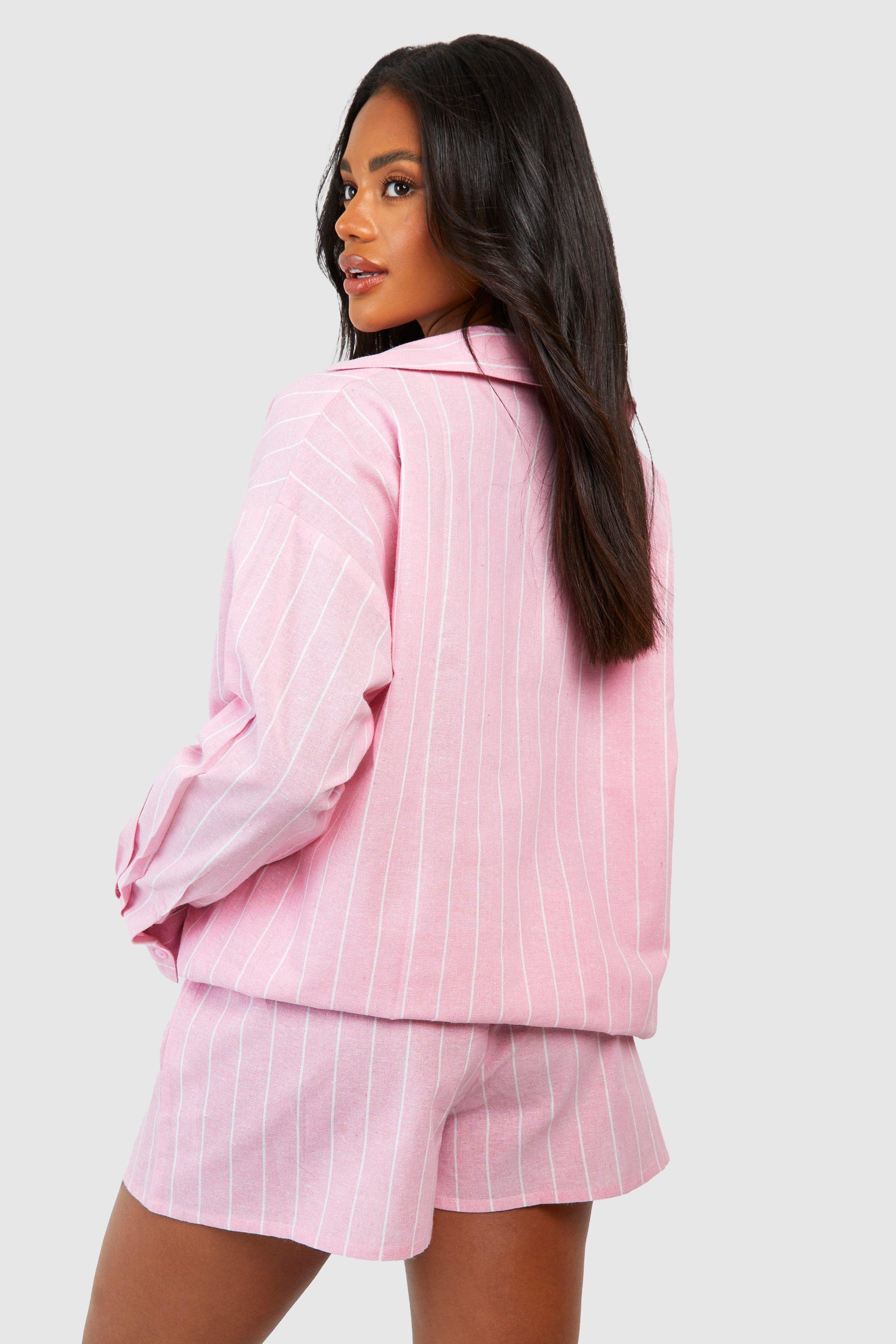 Cotton Pinstripe Pajama Short