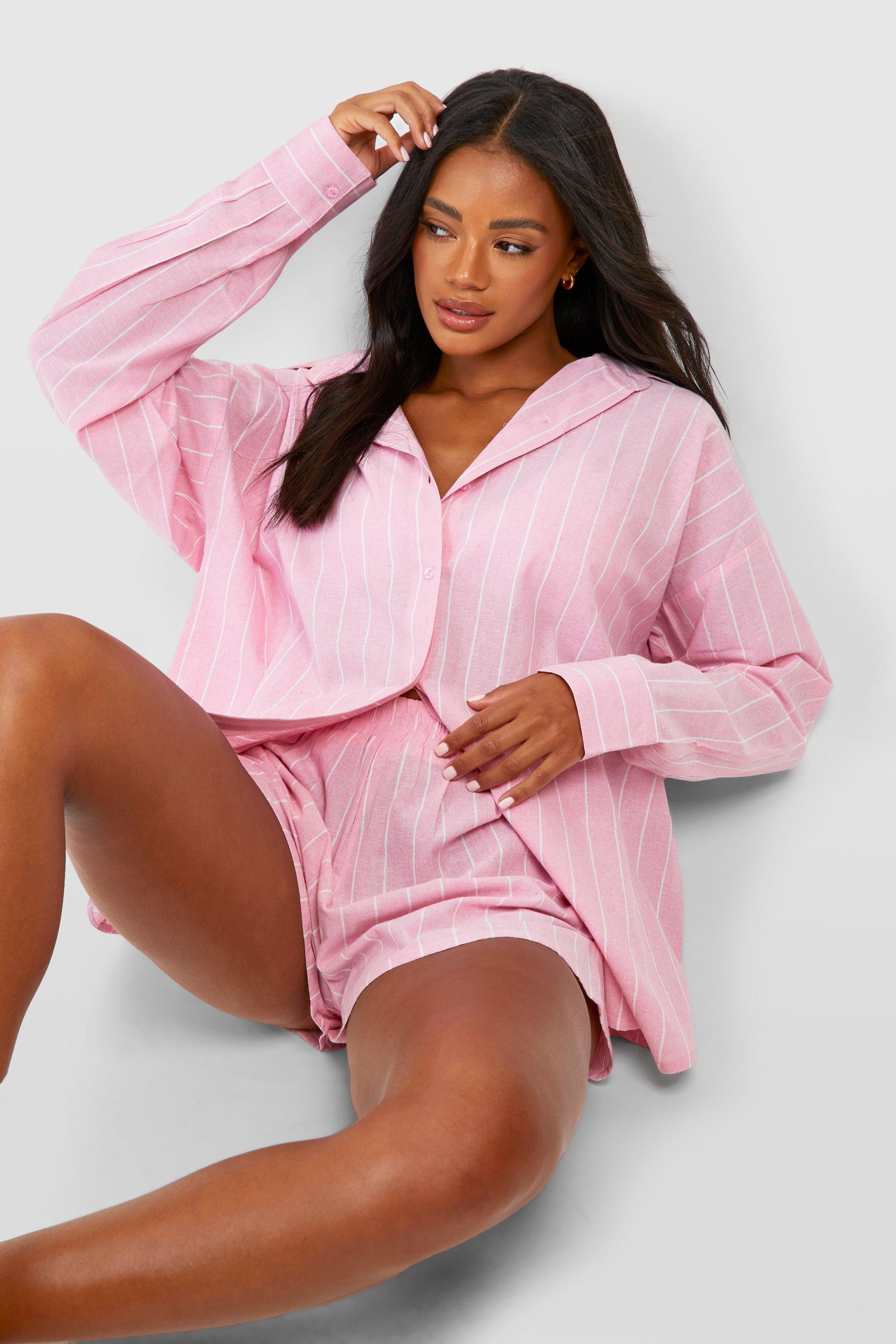 Boohoo pink best sale stripe pjs