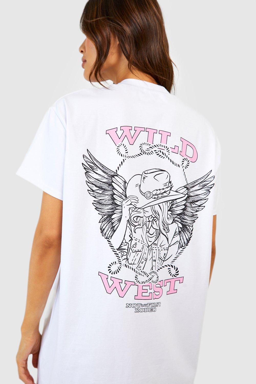 Robe t shirt oversize slogan Wild West boohoo