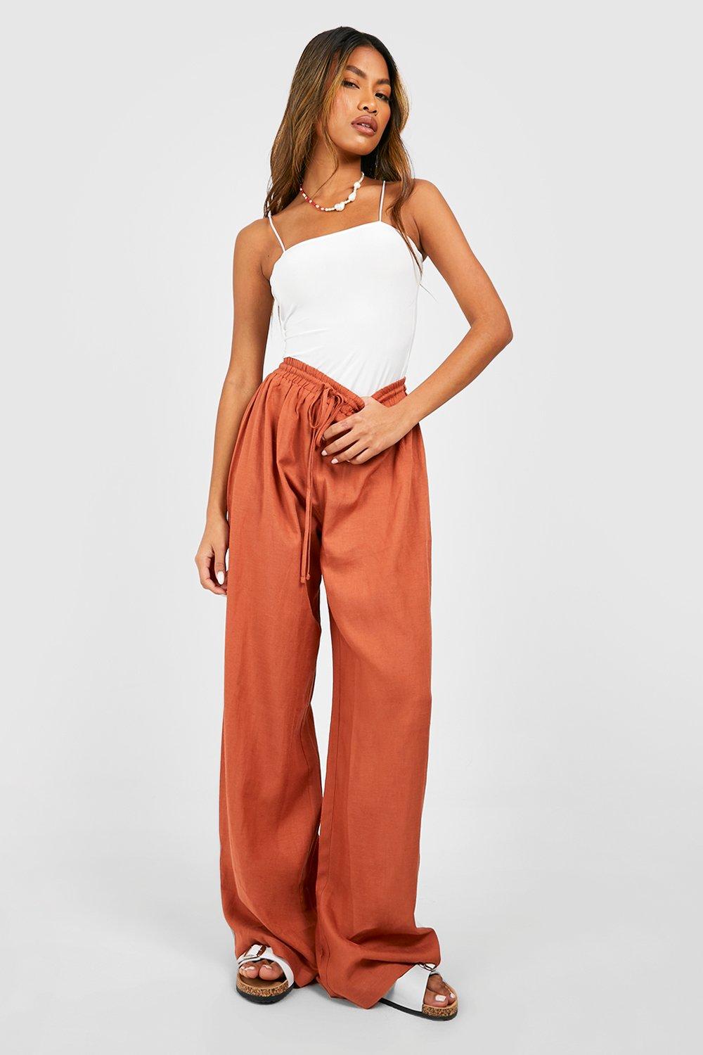 Women Spaghetti Strap Crop Top High Waist Flare Pants Set Casual