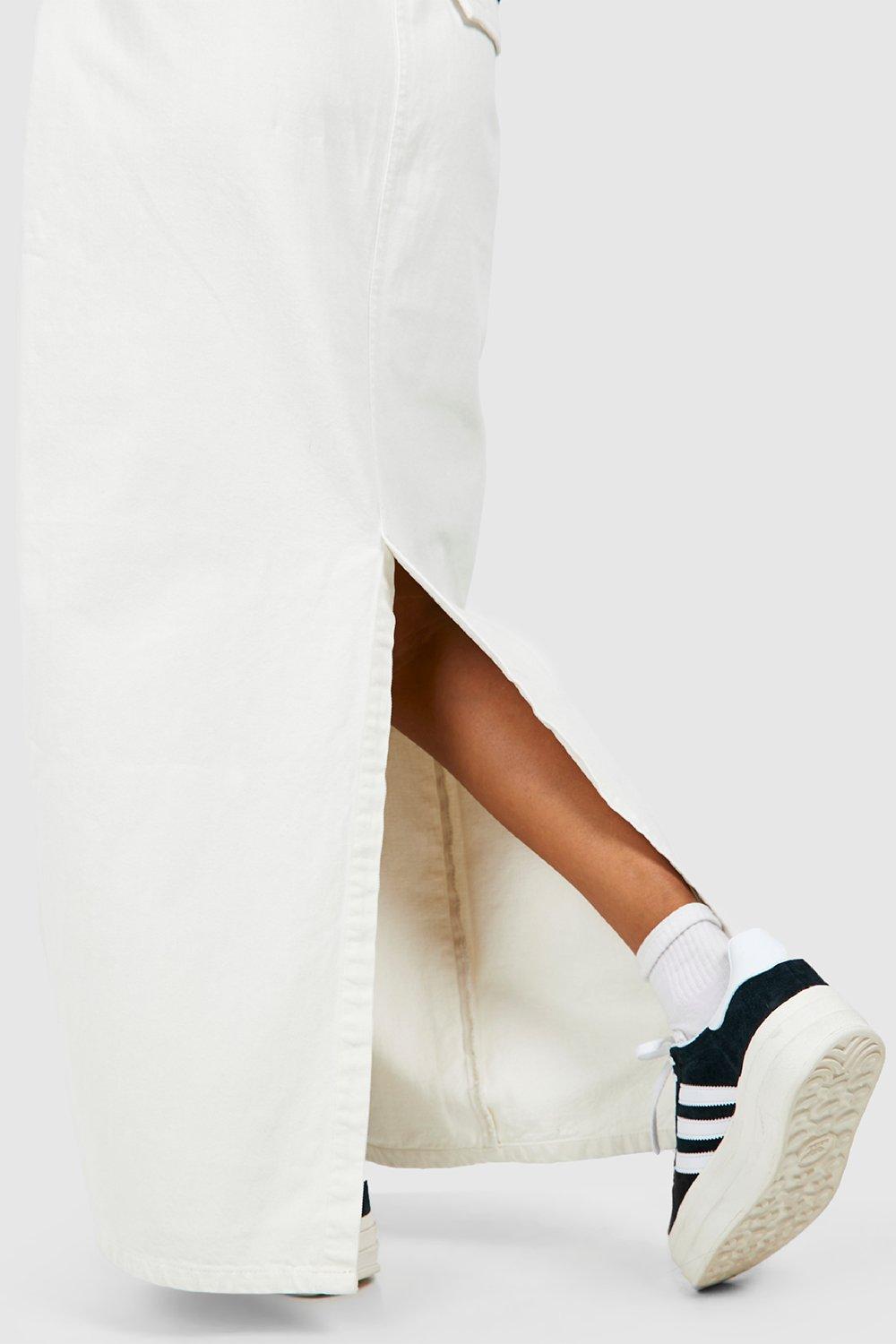 White denim hotsell skirt boohoo